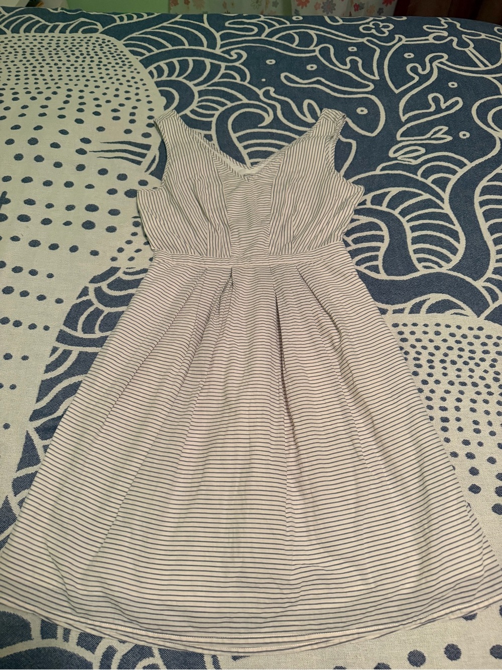 Broadway & Broome Striped V-Neck Sleeveless dress